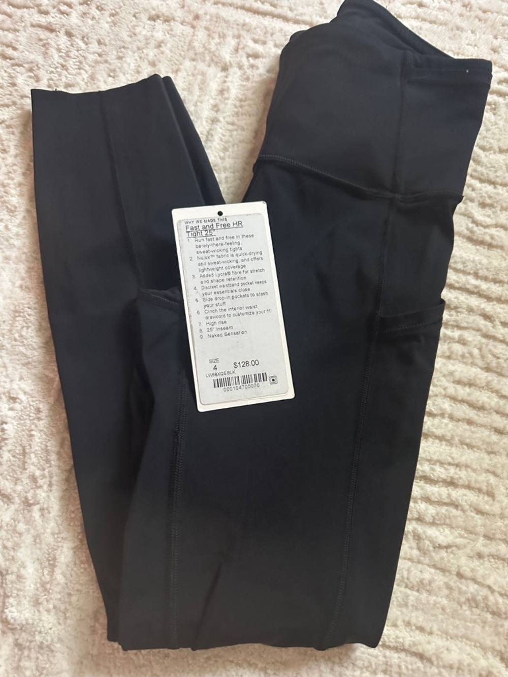 lululemon athletica Black High-Rise Performance Leggings with Side Pocket